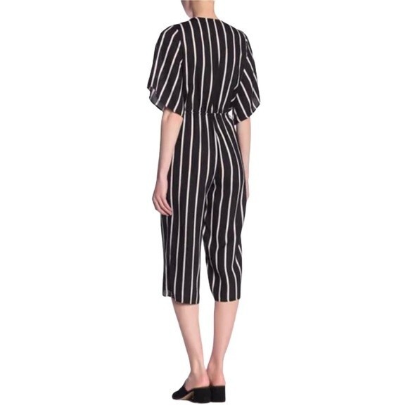 VINTAGE HAVANA Women's Small Jumpsuit Striped Wide Leg Tie Front Made in USA - Picture 2 of 14